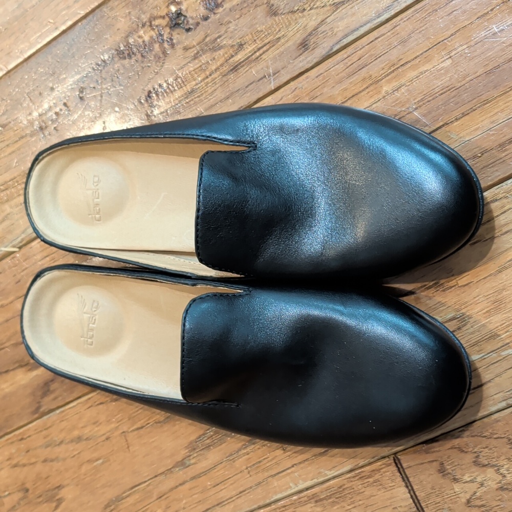 Dansko Lexie Mule Black Leather Slip-On Loafers - Picture 3 of 9